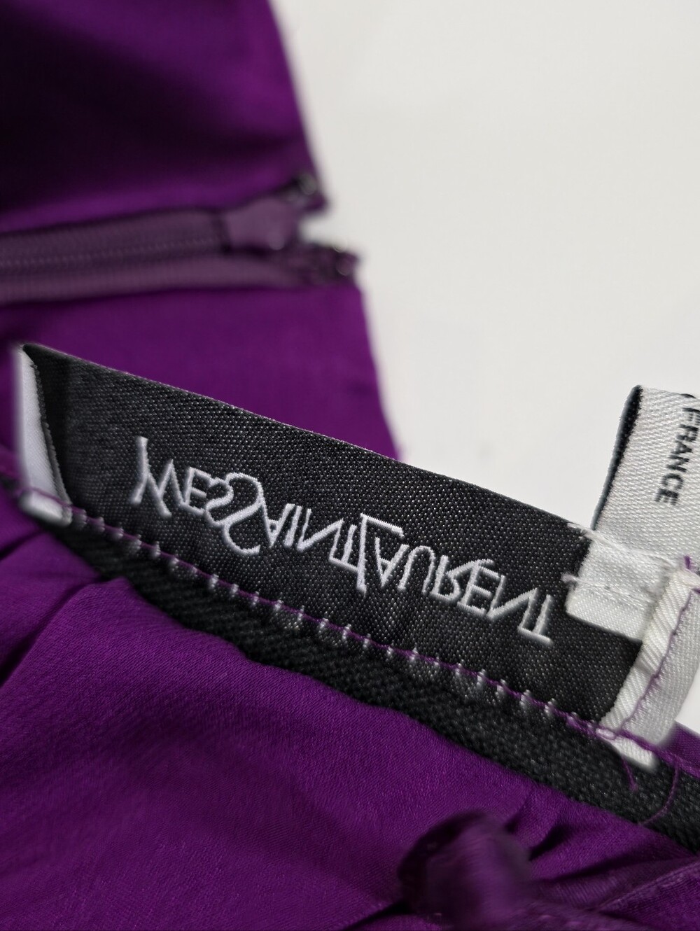 Yves Saint Laurent YSL 100% Silk Purple Magenta Knee Length Skirt XS - Picture 7 of 16